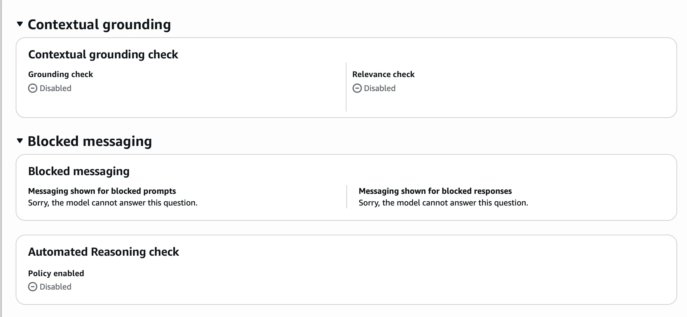 Bedrock Guardrails blocked messaging